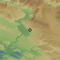 Shaded relief of the 52 km around Blagaj, drawn from the GMTED2010 grid