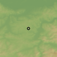Shaded relief of the 52 km around Mišinci, drawn from the GMTED2010 grid