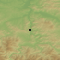 Shaded relief of the 52 km around Misurići, drawn from the GMTED2010 grid
