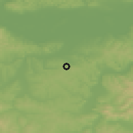 Shaded relief of the 52 km around Modran, drawn from the GMTED2010 grid