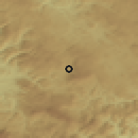 Shaded relief of the 52 km around Mokro, drawn from the GMTED2010 grid