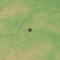 Shaded relief of the 52 km around Blagaj Rijeka, drawn from the GMTED2010 grid