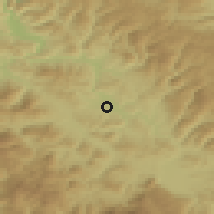 Shaded relief of the 52 km around Moštre, drawn from the GMTED2010 grid