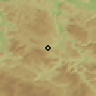 Shaded relief of the 52 km around Mrkonjić Grad, drawn from the GMTED2010 grid
