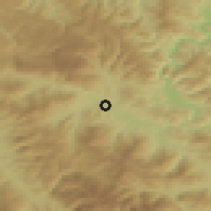Shaded relief of the 52 km around Nova Bila, drawn from the GMTED2010 grid