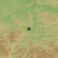 Shaded relief of the 52 km around Novi Šeher, drawn from the GMTED2010 grid