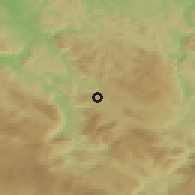Shaded relief of the 52 km around Blatina, drawn from the GMTED2010 grid