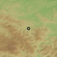 Shaded relief of the 52 km around Blatnica, drawn from the GMTED2010 grid