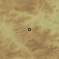 Shaded relief of the 52 km around Opara, drawn from the GMTED2010 grid