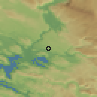 Shaded relief of the 52 km around Opličići, drawn from the GMTED2010 grid