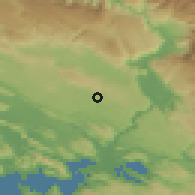 Shaded relief of the 52 km around Blatnica, drawn from the GMTED2010 grid