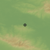 Shaded relief of the 51 km around Orahova, drawn from the GMTED2010 grid