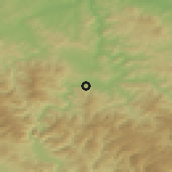 Shaded relief of the 52 km around Orahovica, drawn from the GMTED2010 grid