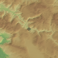 Shaded relief of the 52 km around Orašac, drawn from the GMTED2010 grid