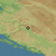 Shaded relief of the 52 km around Osijek, drawn from the GMTED2010 grid
