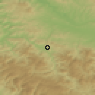 Shaded relief of the 52 km around Osječani, drawn from the GMTED2010 grid