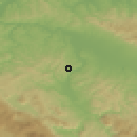 Shaded relief of the 52 km around Oštra Luka, drawn from the GMTED2010 grid