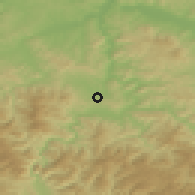 Shaded relief of the 52 km around Ozimica, drawn from the GMTED2010 grid