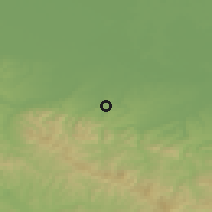 Shaded relief of the 52 km around Palanka, drawn from the GMTED2010 grid