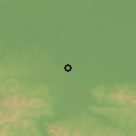 Shaded relief of the 52 km around Patkovača, drawn from the GMTED2010 grid