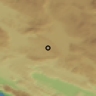 Shaded relief of the 52 km around Pećine, drawn from the GMTED2010 grid