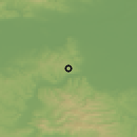 Shaded relief of the 52 km around Pečnik, drawn from the GMTED2010 grid
