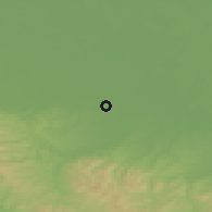 Shaded relief of the 52 km around Pelagićevo, drawn from the GMTED2010 grid