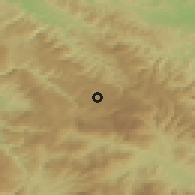 Shaded relief of the 52 km around Pilica, drawn from the GMTED2010 grid