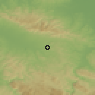 Shaded relief of the 52 km around Piskavica, drawn from the GMTED2010 grid