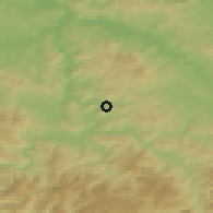 Shaded relief of the 52 km around Bočinja, drawn from the GMTED2010 grid