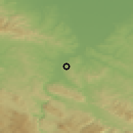 Shaded relief of the 52 km around Piskavica, drawn from the GMTED2010 grid
