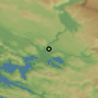 Shaded relief of the 52 km around Počitelj, drawn from the GMTED2010 grid
