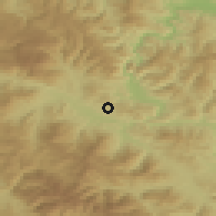 Shaded relief of the 52 km around Počulica, drawn from the GMTED2010 grid
