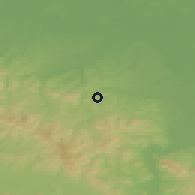 Shaded relief of the 52 km around Bogutovo Selo, drawn from the GMTED2010 grid
