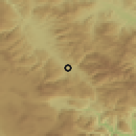 Shaded relief of the 52 km around Podgrađe, drawn from the GMTED2010 grid