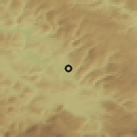 Shaded relief of the 52 km around Podlugovi, drawn from the GMTED2010 grid