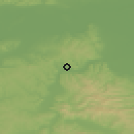 Shaded relief of the 52 km around Podnovlje, drawn from the GMTED2010 grid
