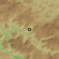 Shaded relief of the 52 km around Podorašac, drawn from the GMTED2010 grid
