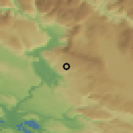 Shaded relief of the 52 km around Podvelež, drawn from the GMTED2010 grid