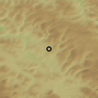 Shaded relief of the 52 km around Podvinjci, drawn from the GMTED2010 grid