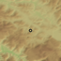 Shaded relief of the 52 km around Polje, drawn from the GMTED2010 grid