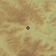 Shaded relief of the 52 km around Polje Slavka Gavrančića, drawn from the GMTED2010 grid