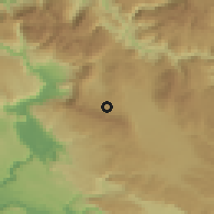 Shaded relief of the 52 km around Poljice, drawn from the GMTED2010 grid