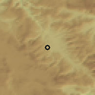 Shaded relief of the 52 km around Poriče, drawn from the GMTED2010 grid