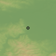 Shaded relief of the 52 km around Potočani, drawn from the GMTED2010 grid