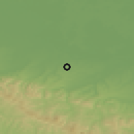 Shaded relief of the 52 km around Potočari, drawn from the GMTED2010 grid