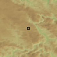 Shaded relief of the 52 km around Borika, drawn from the GMTED2010 grid