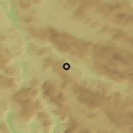 Shaded relief of the 52 km around Previja, drawn from the GMTED2010 grid