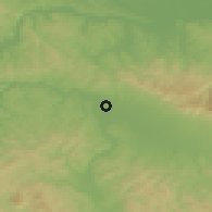 Shaded relief of the 52 km around Prijedor, drawn from the GMTED2010 grid