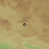 Shaded relief of the 52 km around Prisoje, drawn from the GMTED2010 grid